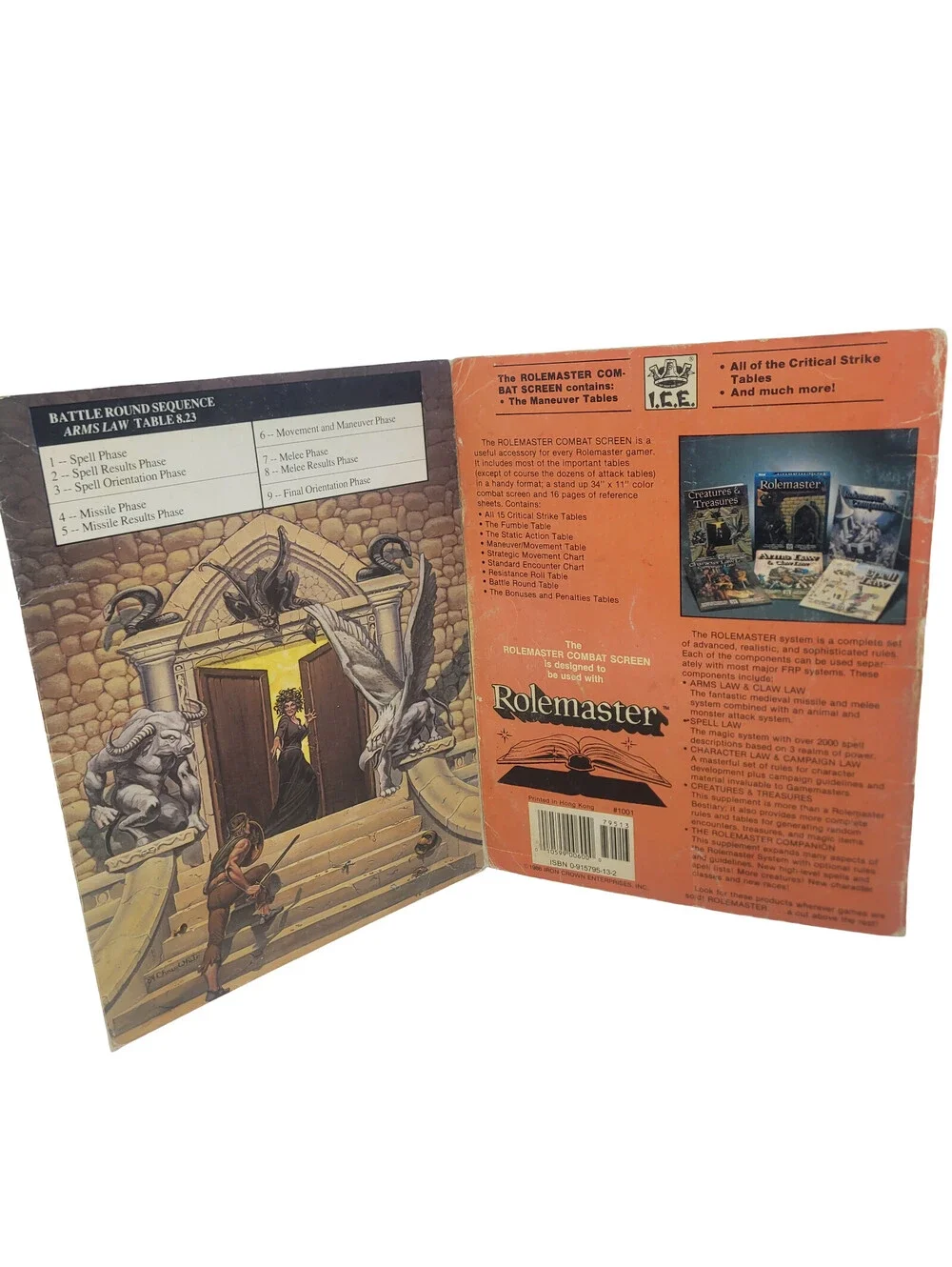 Rolemaster Combat Screen #1001 ICE I.C.E. Original red orange cover RPG D20 GAME